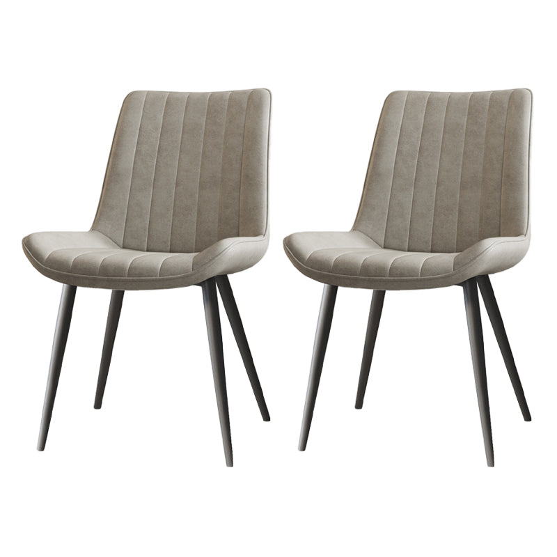 Silla auxiliar de cuero escandinava para sala de estudio Sillas de comedor Parsons con acabado mate