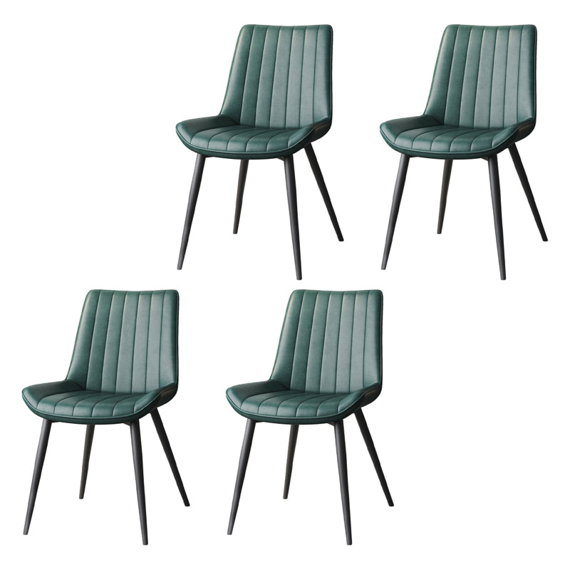 Silla auxiliar de cuero escandinava para sala de estudio Sillas de comedor Parsons con acabado mate