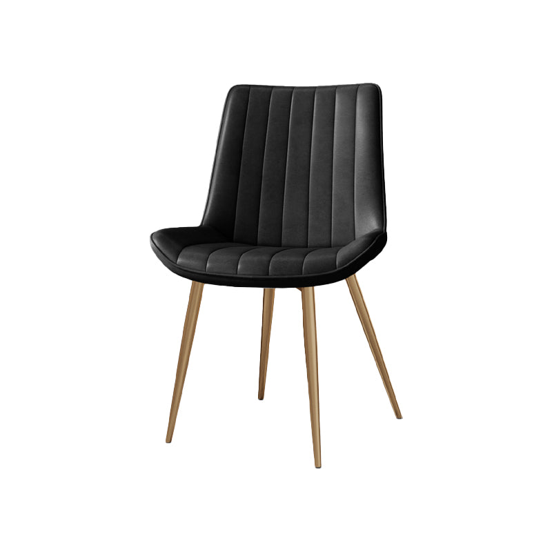 Silla auxiliar de cuero escandinava para sala de estudio Sillas de comedor Parsons con acabado mate