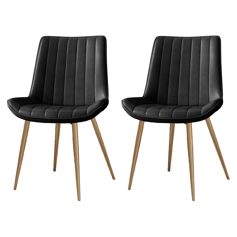 Silla auxiliar de cuero escandinava para sala de estudio Sillas de comedor Parsons con acabado mate