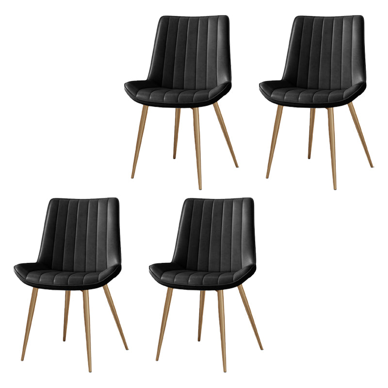 Silla auxiliar de cuero escandinava para sala de estudio Sillas de comedor Parsons con acabado mate