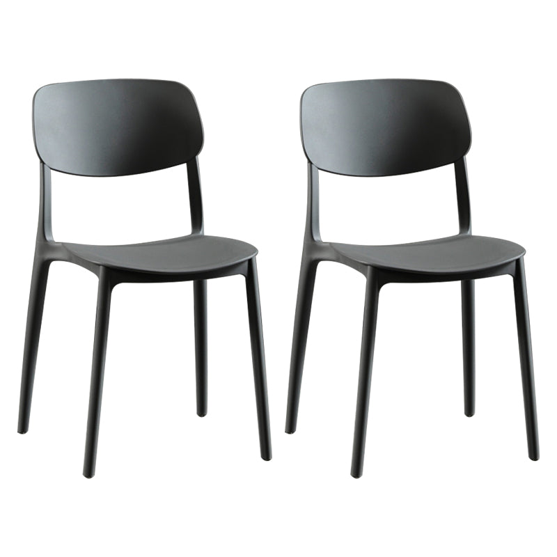 Silla lateral de plástico moderna para interiores y exteriores, silla lateral de comedor con respaldo abierto