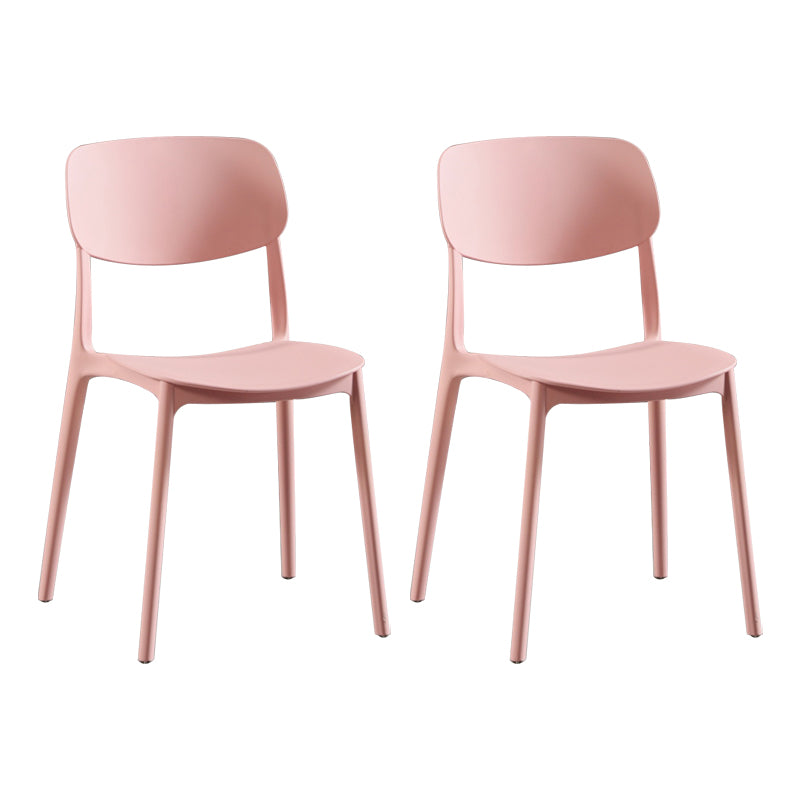 Silla lateral de plástico moderna para interiores y exteriores, silla lateral de comedor con respaldo abierto