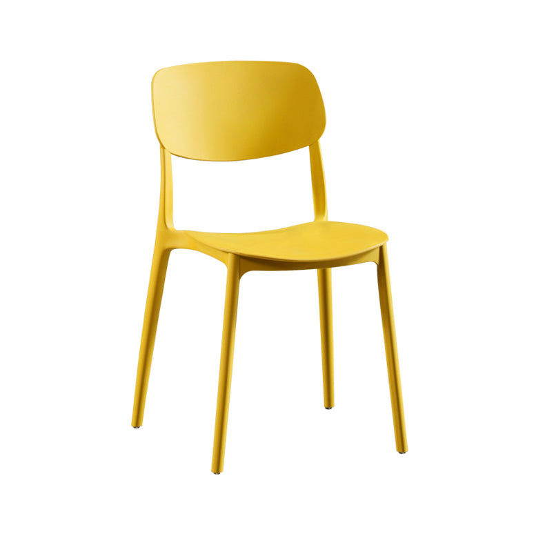 Silla lateral de plástico moderna para interiores y exteriores, silla lateral de comedor con respaldo abierto