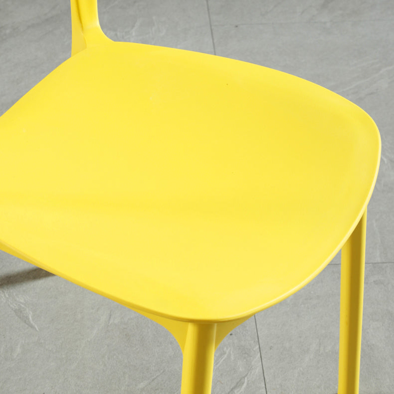 Silla lateral de plástico moderna para interiores y exteriores, silla lateral de comedor con respaldo abierto