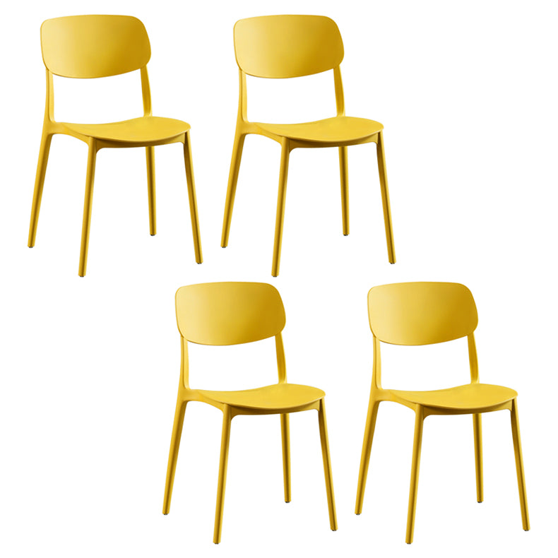 Silla lateral de plástico moderna para interiores y exteriores, silla lateral de comedor con respaldo abierto