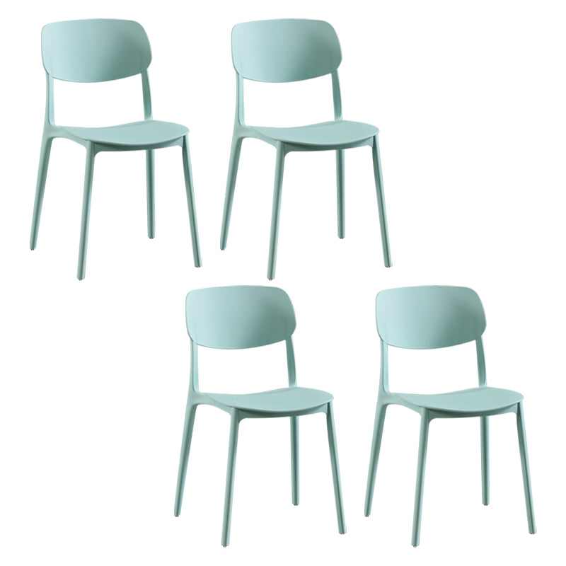 Silla lateral de plástico moderna para interiores y exteriores, silla lateral de comedor con respaldo abierto