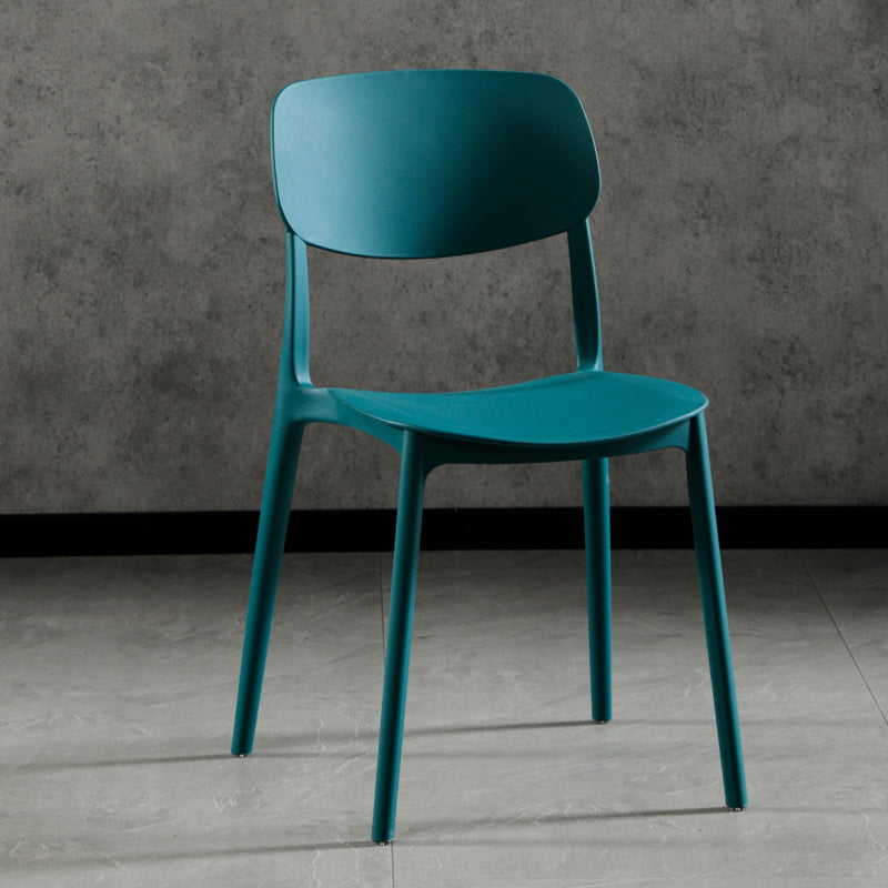 Silla lateral de plástico moderna para interiores y exteriores, silla lateral de comedor con respaldo abierto