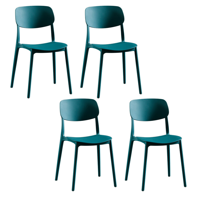 Silla lateral de plástico moderna para interiores y exteriores, silla lateral de comedor con respaldo abierto