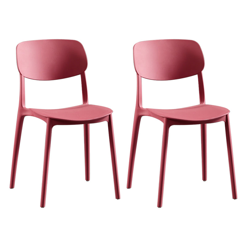 Silla lateral de plástico moderna para interiores y exteriores, silla lateral de comedor con respaldo abierto