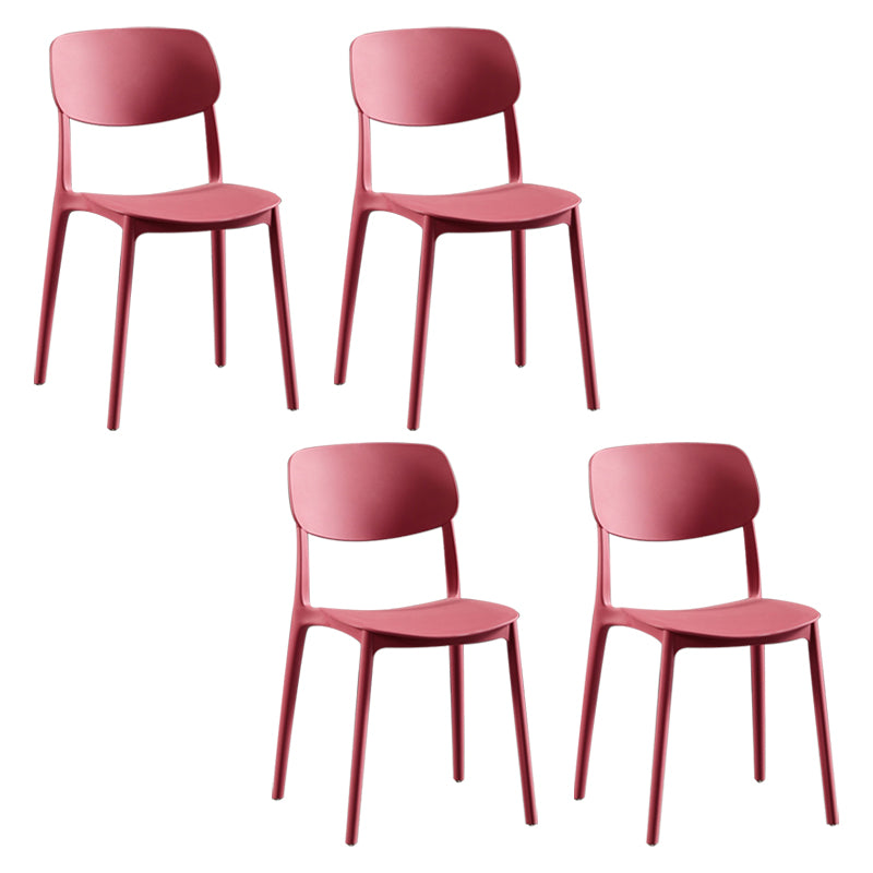 Silla lateral de plástico moderna para interiores y exteriores, silla lateral de comedor con respaldo abierto