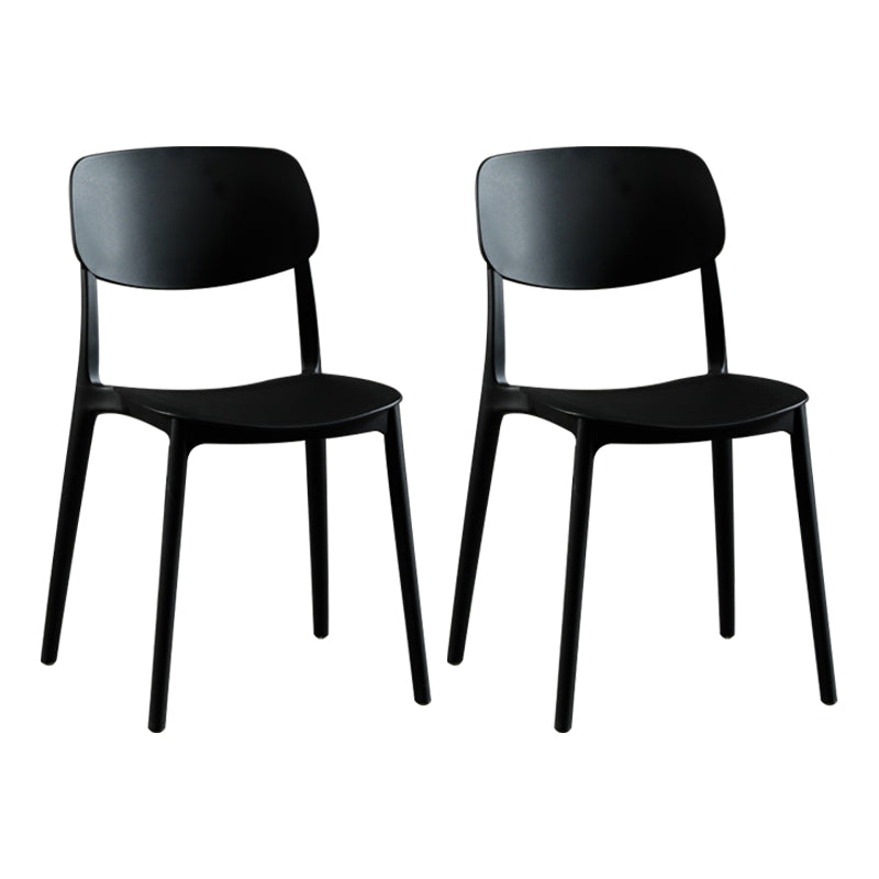 Silla lateral de plástico moderna para interiores y exteriores, silla lateral de comedor con respaldo abierto