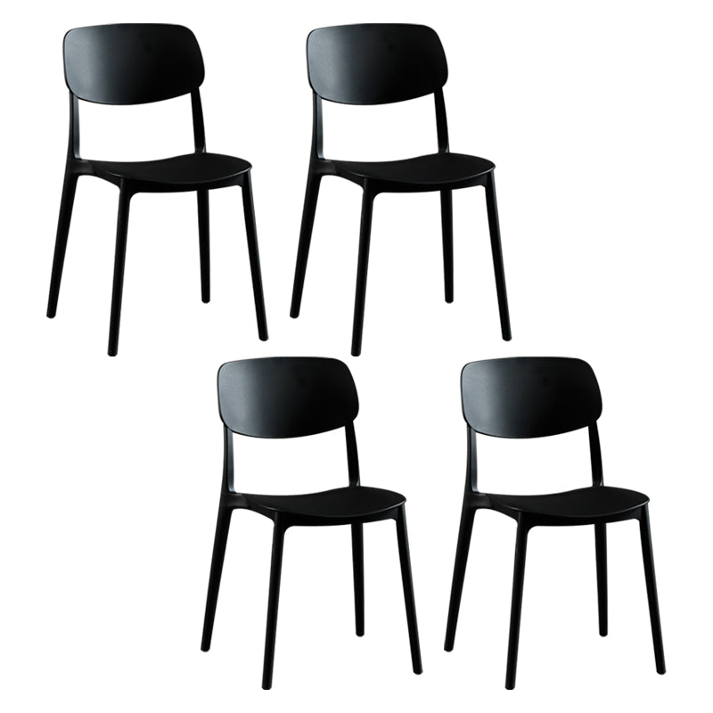 Silla lateral de plástico moderna para interiores y exteriores, silla lateral de comedor con respaldo abierto