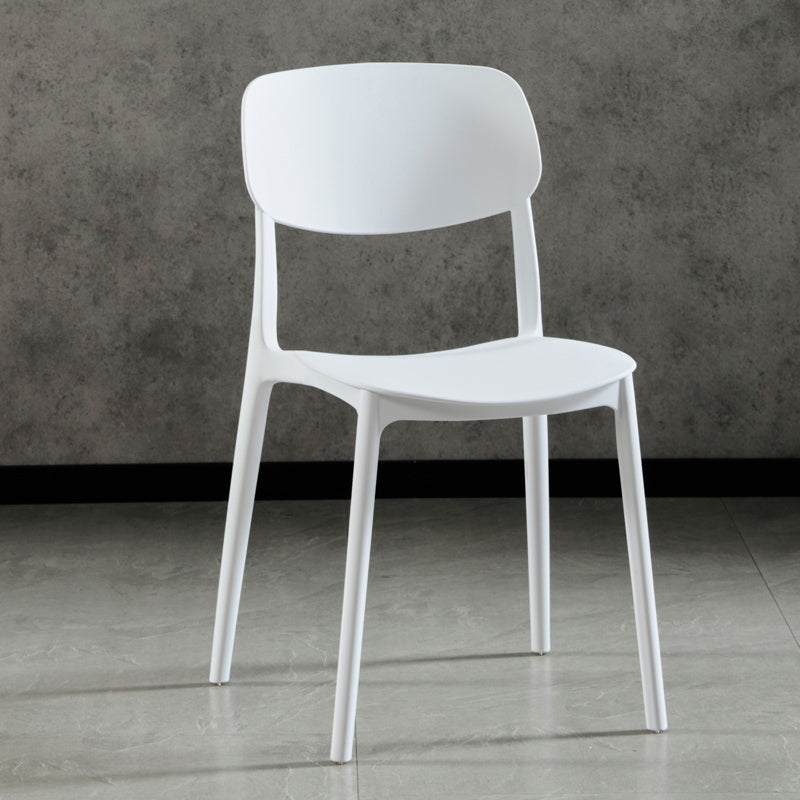 Silla lateral de plástico moderna para interiores y exteriores, silla lateral de comedor con respaldo abierto