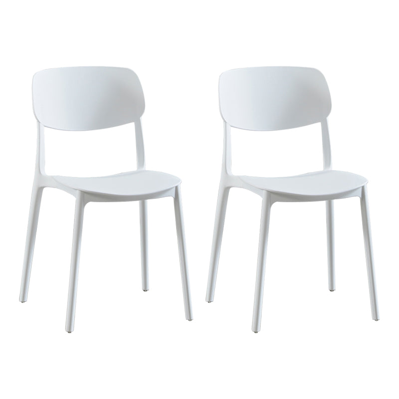 Silla lateral de plástico moderna para interiores y exteriores, silla lateral de comedor con respaldo abierto