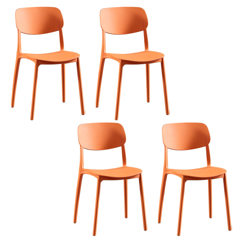 Silla lateral de plástico moderna para interiores y exteriores, silla lateral de comedor con respaldo abierto