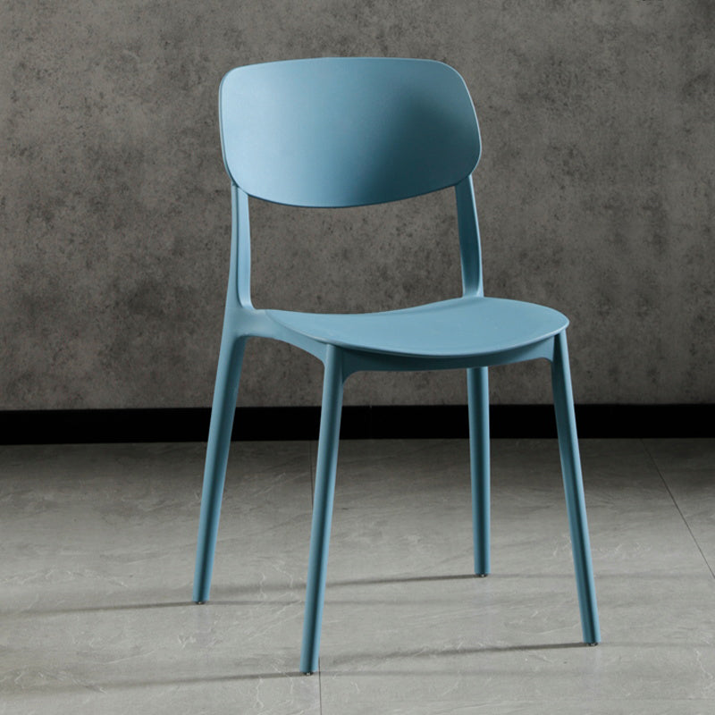 Silla lateral de plástico moderna para interiores y exteriores, silla lateral de comedor con respaldo abierto