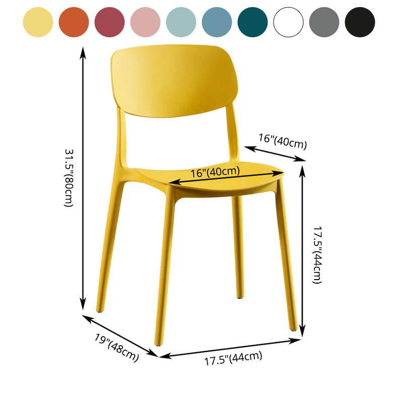 Silla lateral de plástico moderna para interiores y exteriores, silla lateral de comedor con respaldo abierto
