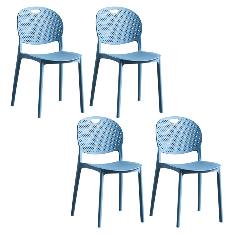 Chaise d'appoint en plastique contemporaine, empilable, sans accoudoirs, à dossier ouvert, pour salle à manger