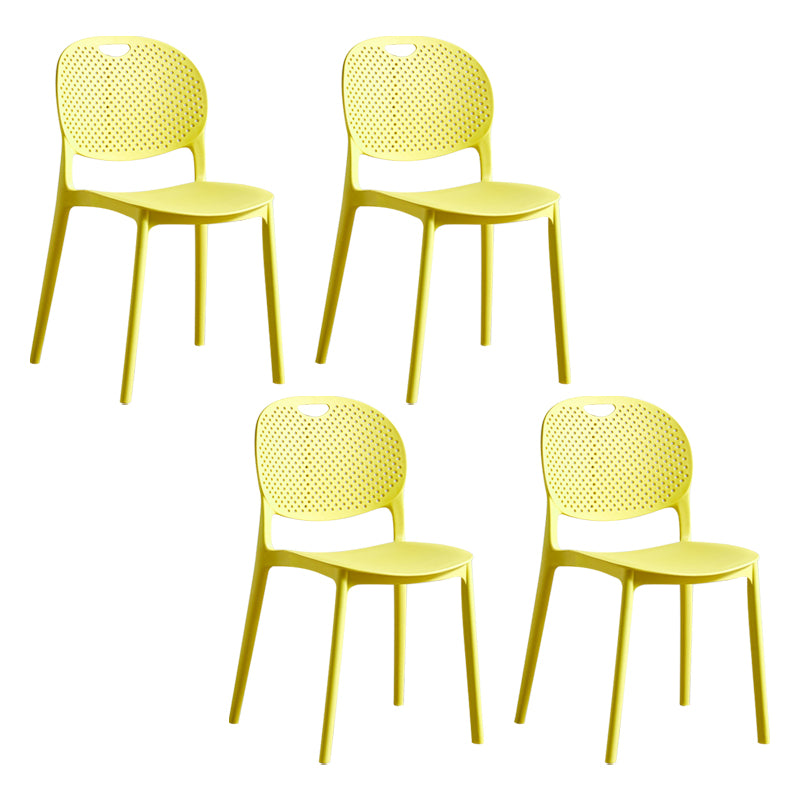 Chaise d'appoint en plastique contemporaine, empilable, sans accoudoirs, à dossier ouvert, pour salle à manger