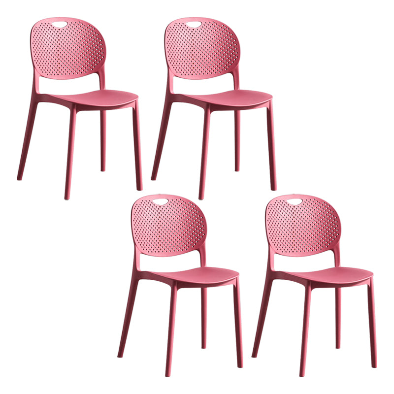 Chaise d'appoint en plastique contemporaine, empilable, sans accoudoirs, à dossier ouvert, pour salle à manger