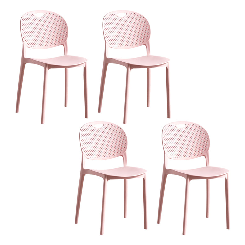 Chaise d'appoint en plastique contemporaine, empilable, sans accoudoirs, à dossier ouvert, pour salle à manger