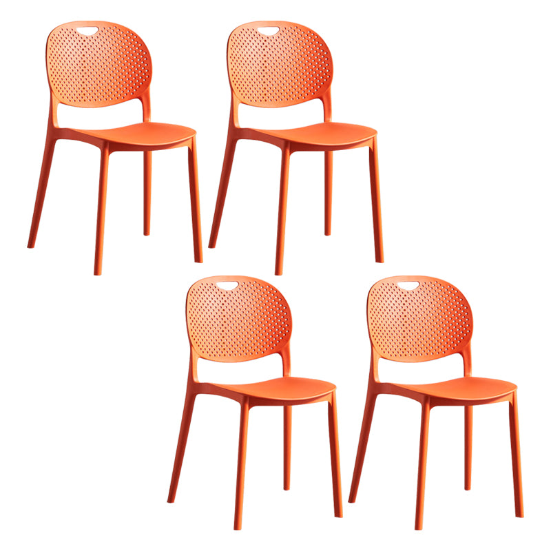 Chaise d'appoint en plastique contemporaine, empilable, sans accoudoirs, à dossier ouvert, pour salle à manger