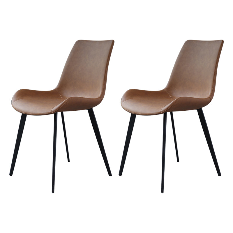 Parsons contemporáneos del final mate de la silla lateral de cuero del restaurante que cenan sillas