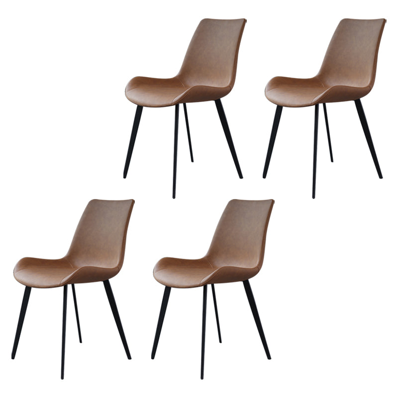 Parsons contemporáneos del final mate de la silla lateral de cuero del restaurante que cenan sillas