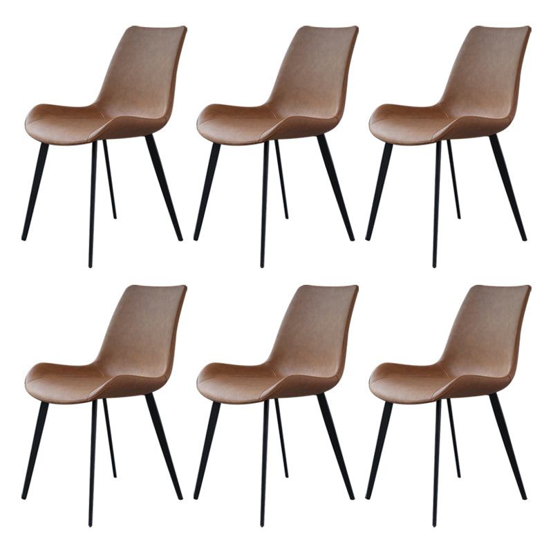 Parsons contemporáneos del final mate de la silla lateral de cuero del restaurante que cenan sillas