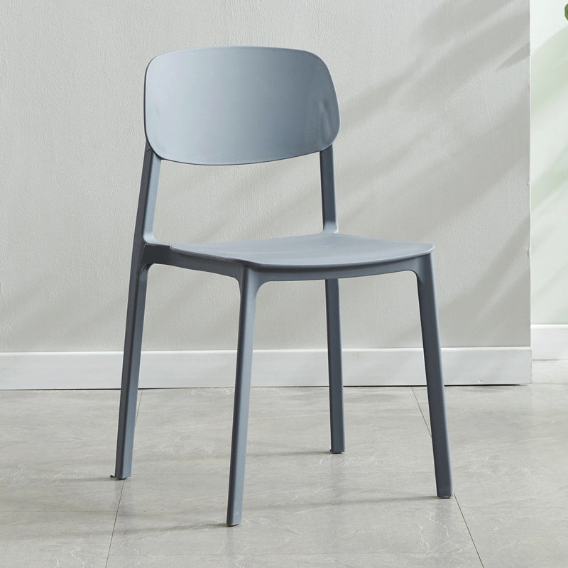 Silla lateral de plástico moderna para interiores y exteriores, silla lateral de comedor con respaldo abierto sin brazos