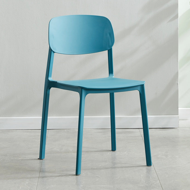 Silla lateral de plástico moderna para interiores y exteriores, silla lateral de comedor con respaldo abierto sin brazos
