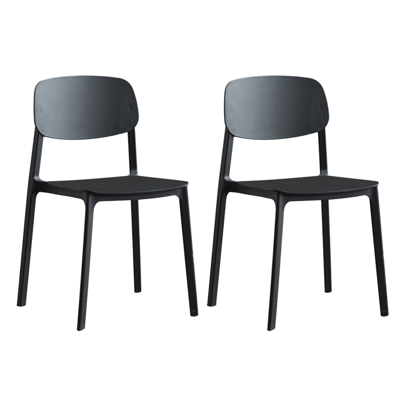 Silla lateral de plástico moderna para interiores y exteriores, silla lateral de comedor con respaldo abierto sin brazos