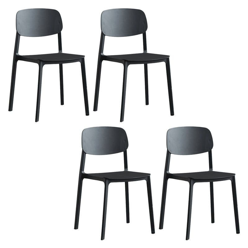Silla lateral de plástico moderna para interiores y exteriores, silla lateral de comedor con respaldo abierto sin brazos