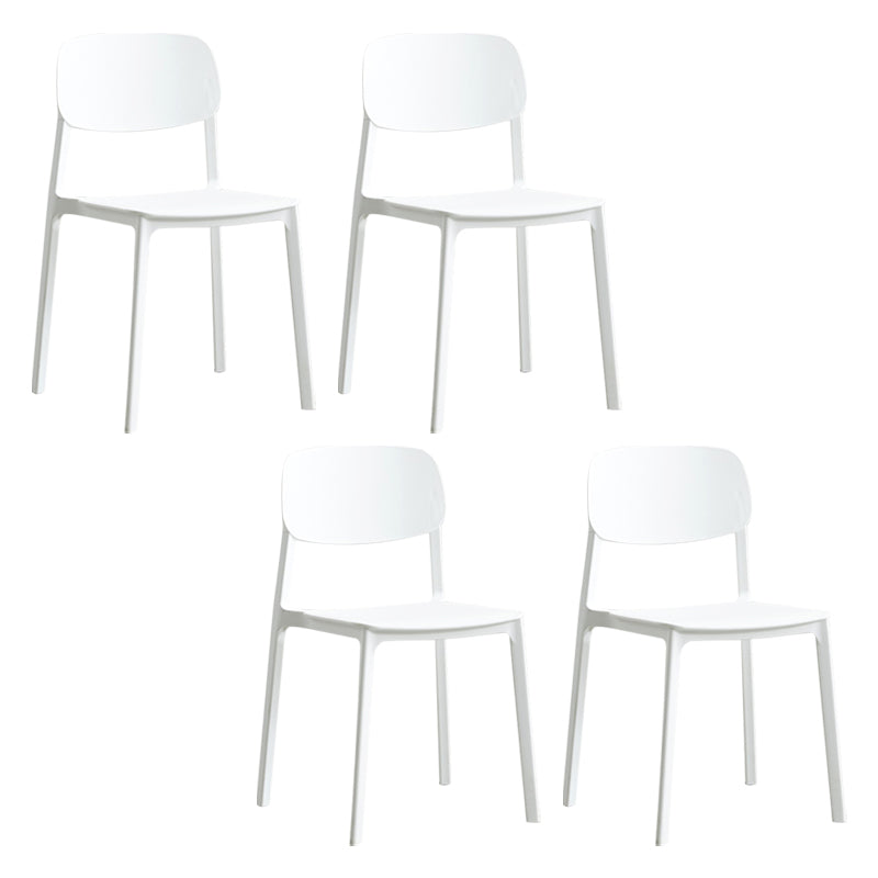 Silla lateral de plástico moderna para interiores y exteriores, silla lateral de comedor con respaldo abierto sin brazos