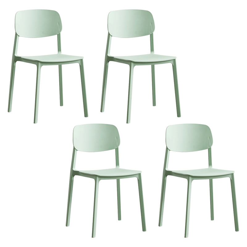 Silla lateral de plástico moderna para interiores y exteriores, silla lateral de comedor con respaldo abierto sin brazos
