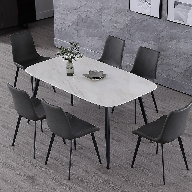 Silla auxiliar de cuero para el hogar contemporánea, acabado mate, sillas de comedor Parsons