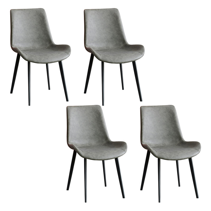 Silla auxiliar de cuero para el hogar contemporánea, acabado mate, sillas de comedor Parsons