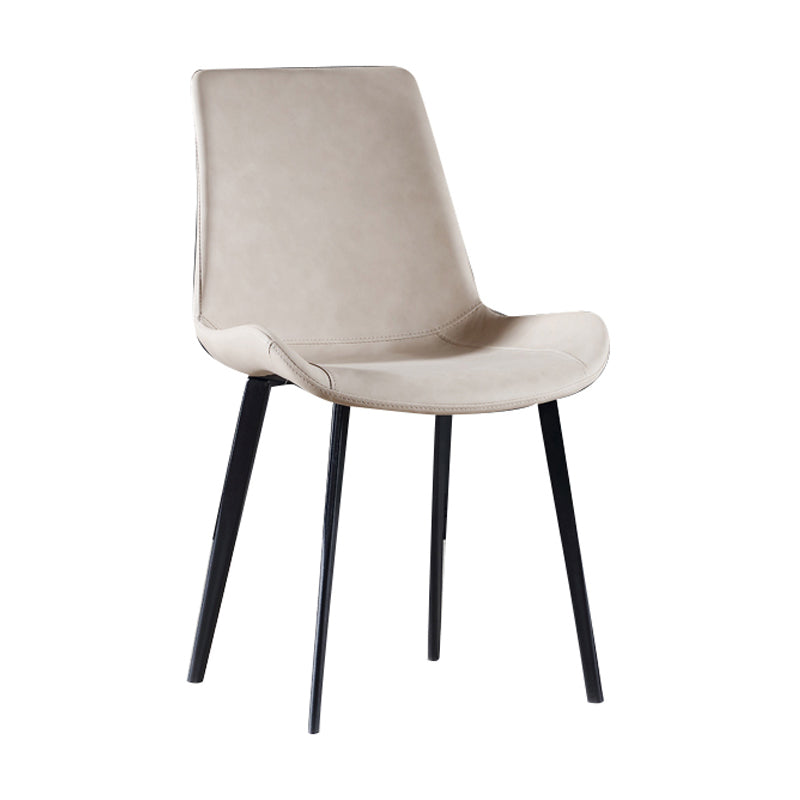 Silla auxiliar de cuero para el hogar contemporánea, acabado mate, sillas de comedor Parsons