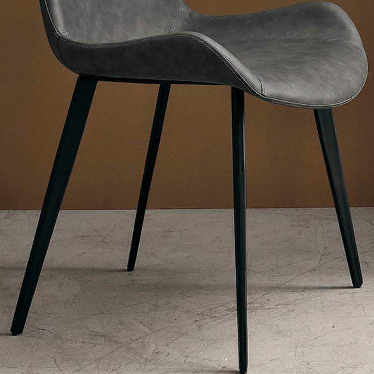 Silla auxiliar de cuero para el hogar contemporánea, acabado mate, sillas de comedor Parsons