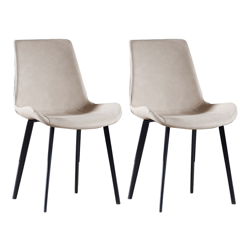 Silla auxiliar de cuero para el hogar contemporánea, acabado mate, sillas de comedor Parsons