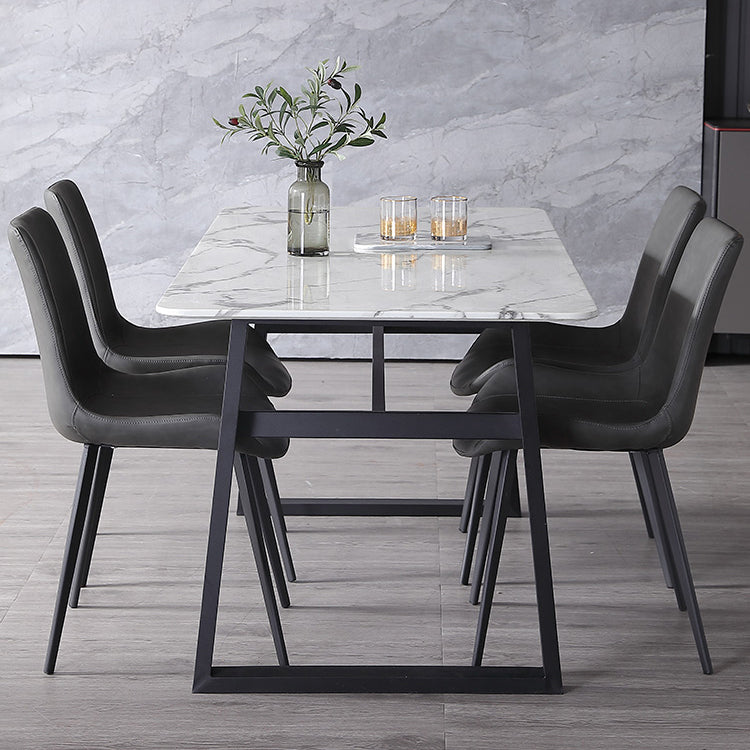 Silla auxiliar de cuero para el hogar contemporánea, acabado mate, sillas de comedor Parsons