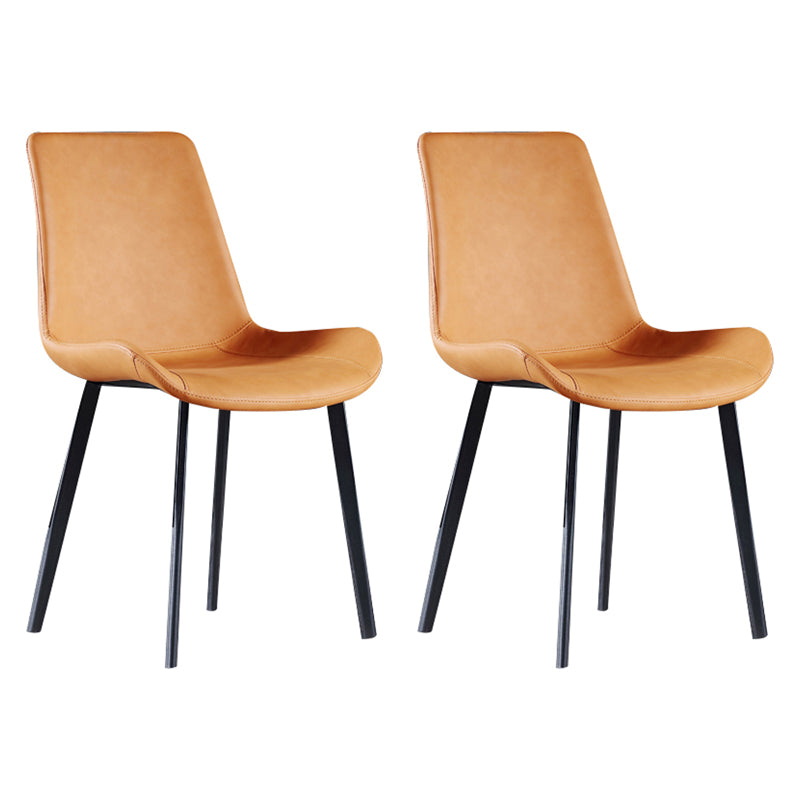 Silla auxiliar de cuero para el hogar contemporánea, acabado mate, sillas de comedor Parsons
