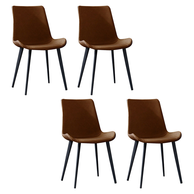 Silla auxiliar de cuero para el hogar contemporánea, acabado mate, sillas de comedor Parsons