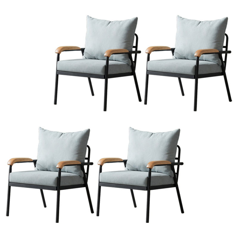Chaise d'intérieur et d'extérieur moderne, chaise d'appoint rembourrée à dossier croisé en métal