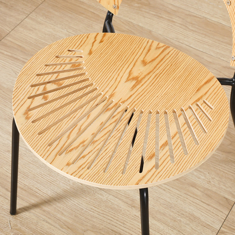 Sillas de metal estilo moderno Silla auxiliar de comedor con respaldo abierto (Juego de 4)