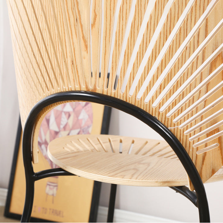 Sillas de metal estilo moderno Silla auxiliar de comedor con respaldo abierto (Juego de 4)