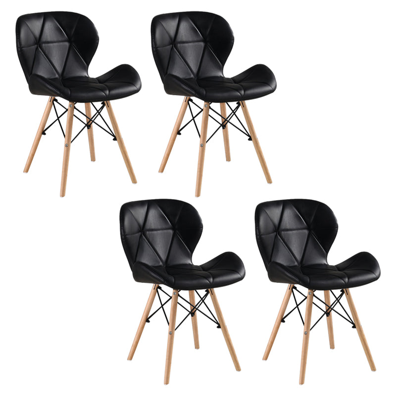 Modern Style Wood Chairs Set Wingback Side Kitchen Dining Chair (Set of 4)