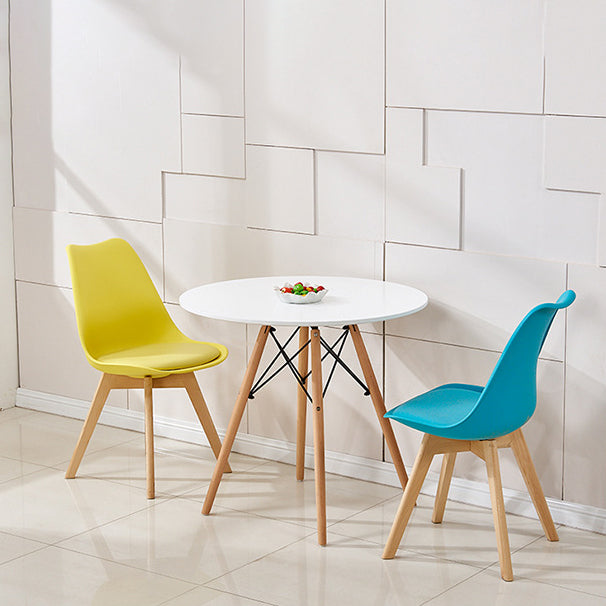 Contemporary Beech Wood Chairs Solid Back Side Kitchen Chair (Set of 4)