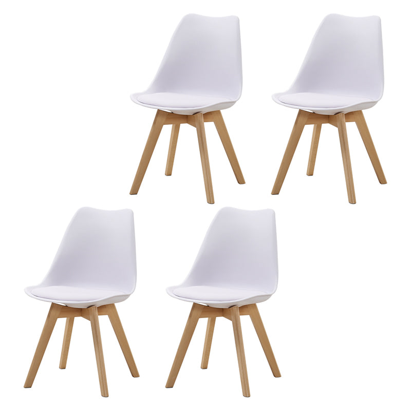 Contemporary Beech Wood Chairs Solid Back Side Kitchen Chair (Set of 4)